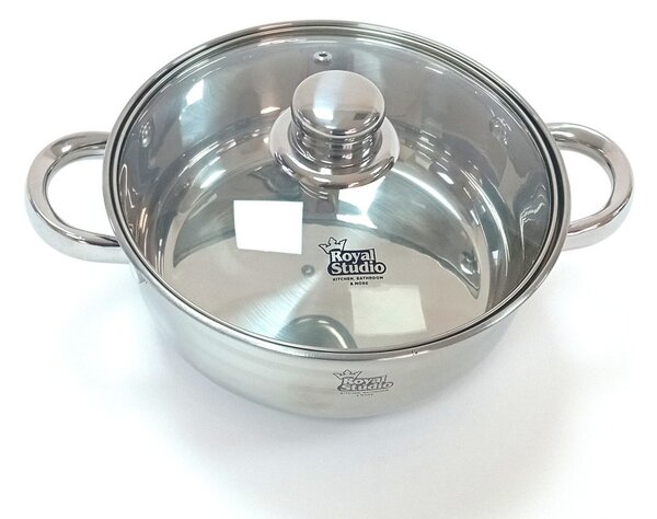 Lábas Inox 4L üveg fedővel Happy Cooking RS-1140