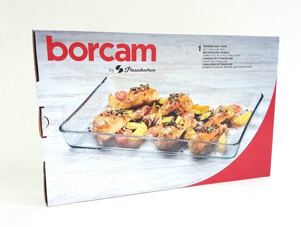 Jénai hőálló sütőtál szögletes 2,85L Borcam 590984/1204263