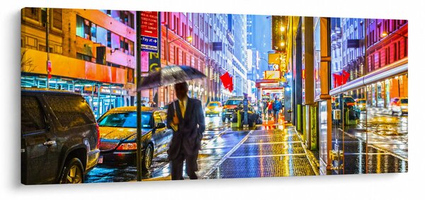 Kép - Város neonfényben (120x50 cm)