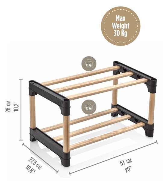 Cipőtartó fa 2 szintes 51 cm SV-001