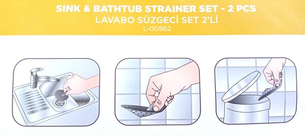 Mosdó és kádszűrő szett 2db L-00962