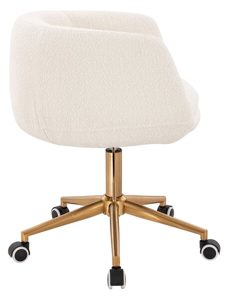 HR333K Krémszínű modern boucle szék arany lábbal