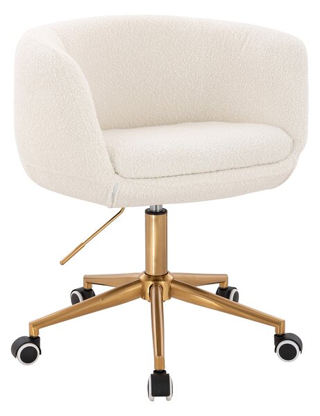 HR333K Krémszínű modern boucle szék arany lábbal