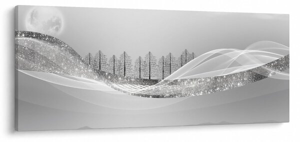 Kép - ezüst táj (120x50 cm)