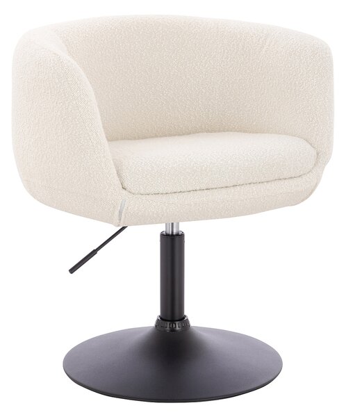 HR333N Krémszínű modern boucle szék fekete lábbal