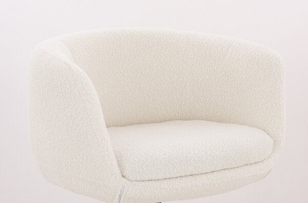 HR333CROSS Krémszínű modern boucle szék krómozott lábbal