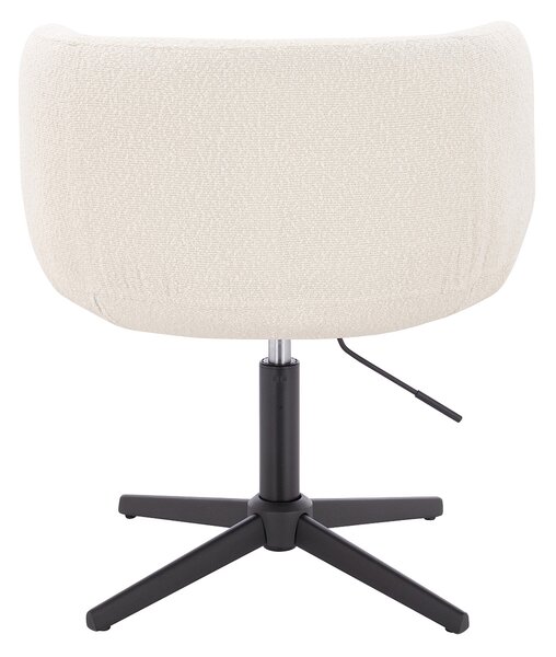 HR333CROSS Krémszínű modern boucle szék fekete lábbal