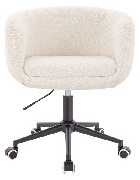 HR333K Krémszínű modern boucle szék fekete lábbal