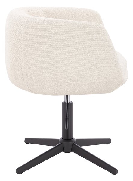 HR333CROSS Krémszínű modern boucle szék fekete lábbal