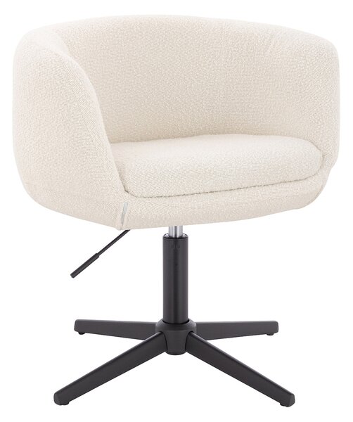 HR333CROSS Krémszínű modern boucle szék fekete lábbal