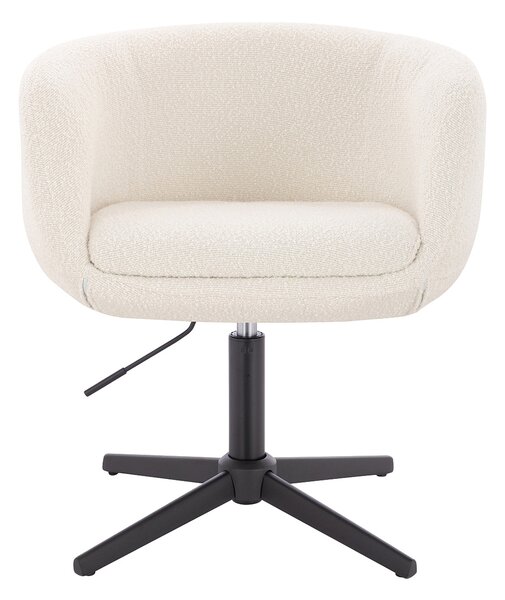 HR333CROSS Krémszínű modern boucle szék fekete lábbal