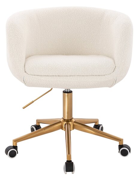 HR333K Krémszínű modern boucle szék arany lábbal