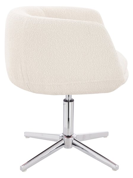 HR333CROSS Krémszínű modern boucle szék krómozott lábbal