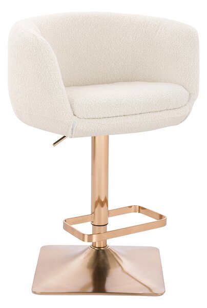 HR333KW Krémszínű modern boucle szék arany lábbal
