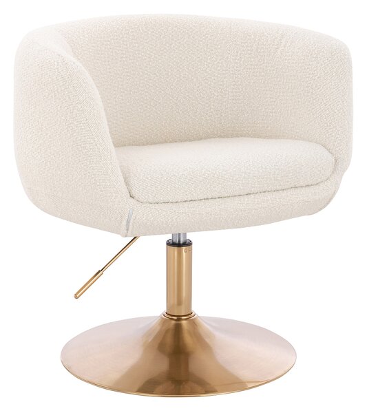 HR333N Krémszínű modern boucle szék arany lábbal