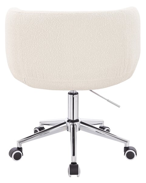 HR333K Krémszínű modern boucle szék krómozott lábbal