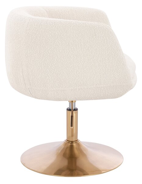 HR333N Krémszínű modern boucle szék arany lábbal