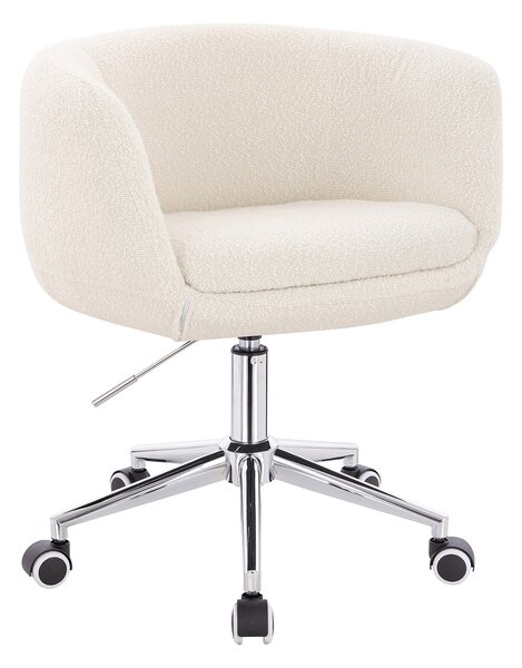 HR333K Krémszínű modern boucle szék krómozott lábbal