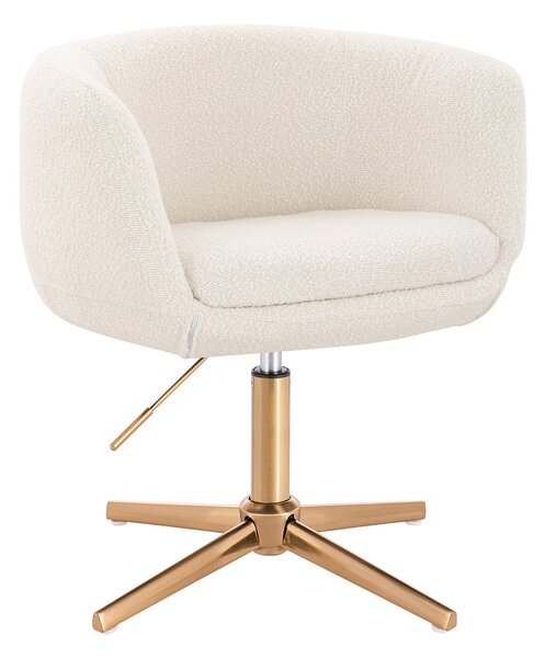 HR333CROSS Krémszínű modern boucle szék arany lábbal