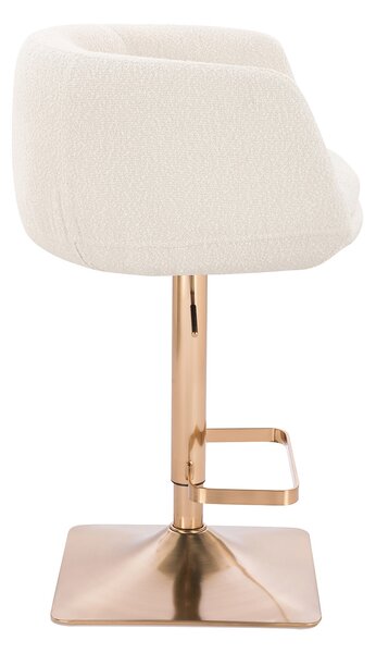HR333KW Krémszínű modern boucle szék arany lábbal