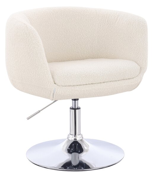HR333N Krémszínű modern boucle szék krómozott lábbal