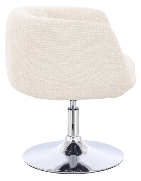 HR333N Krémszínű modern boucle szék krómozott lábbal