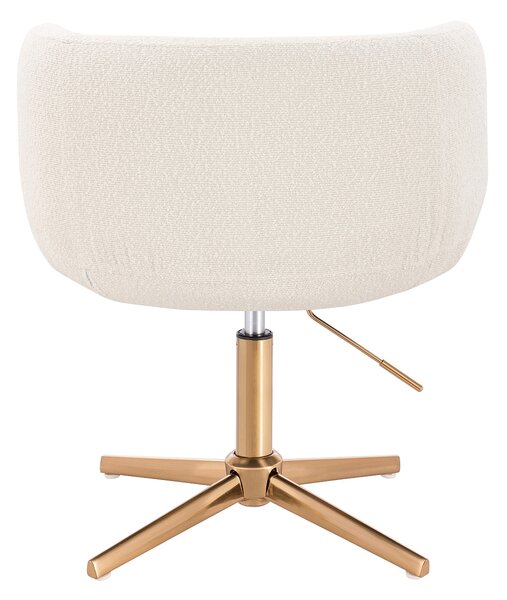 HR333CROSS Krémszínű modern boucle szék arany lábbal