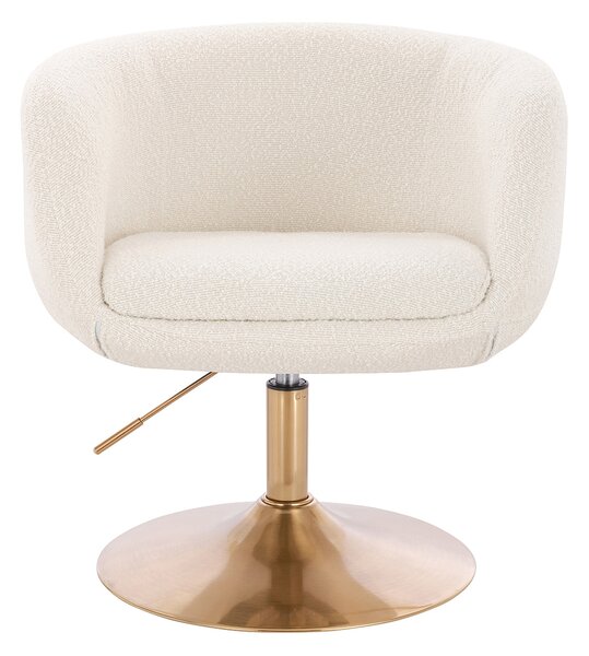 HR333N Krémszínű modern boucle szék arany lábbal