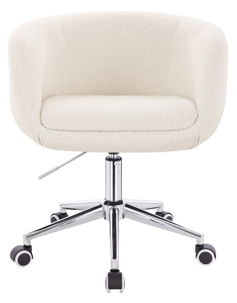 HR333K Krémszínű modern boucle szék krómozott lábbal