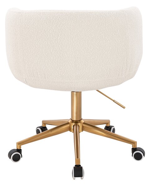 HR333K Krémszínű modern boucle szék arany lábbal
