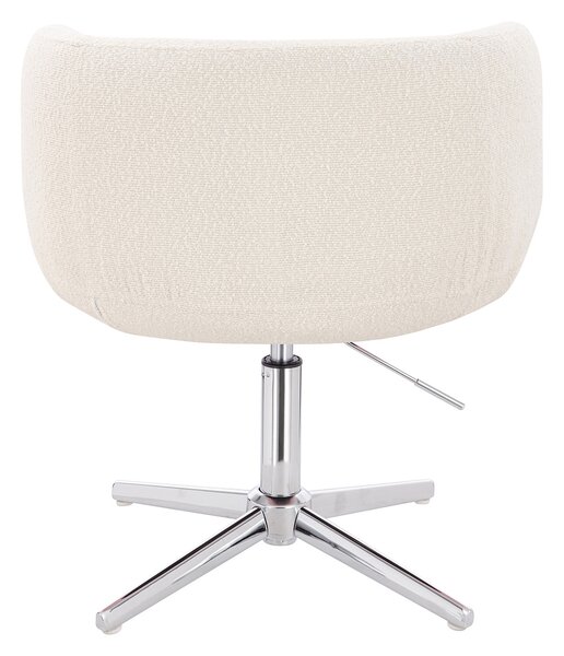 HR333CROSS Krémszínű modern boucle szék krómozott lábbal