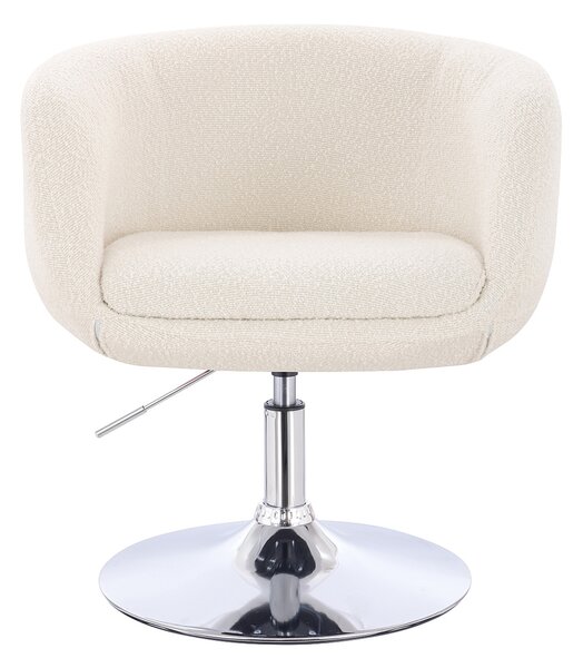 HR333N Krémszínű modern boucle szék krómozott lábbal