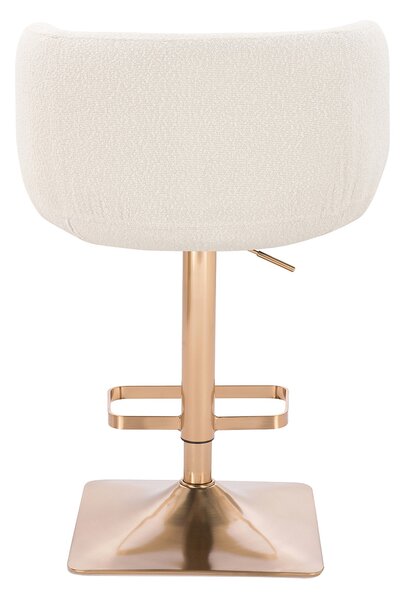 HR333KW Krémszínű modern boucle szék arany lábbal