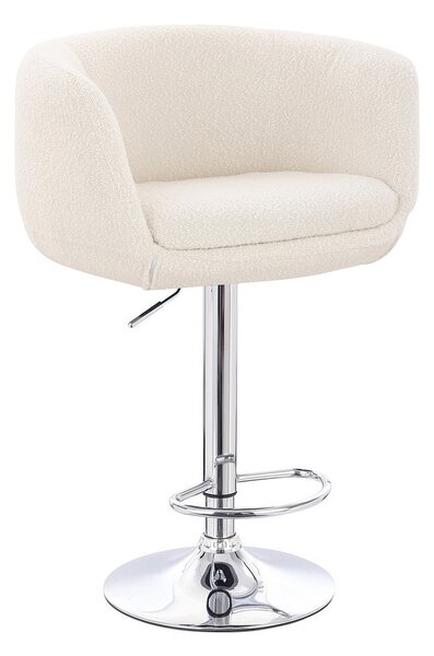 HR333W Krémszínű modern boucle szék krómozott lábbal