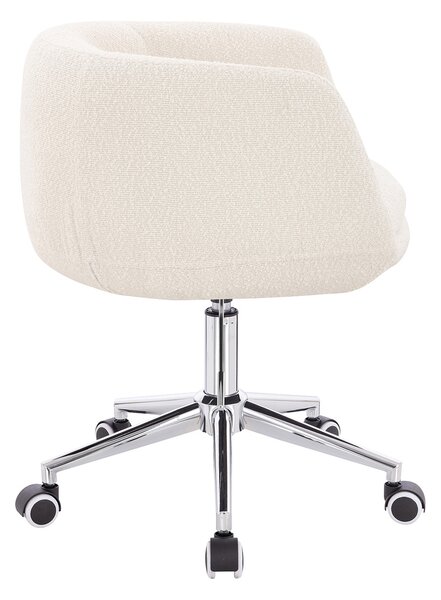 HR333K Krémszínű modern boucle szék krómozott lábbal