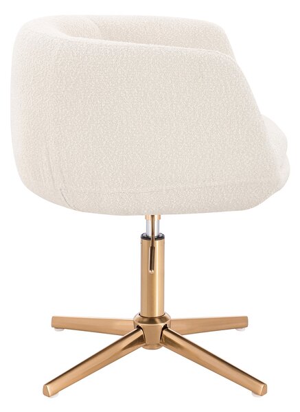 HR333CROSS Krémszínű modern boucle szék arany lábbal