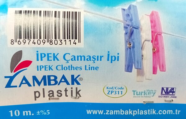 Ruhaszárító kötél 10m 12db ZP-311 AKCIÓ