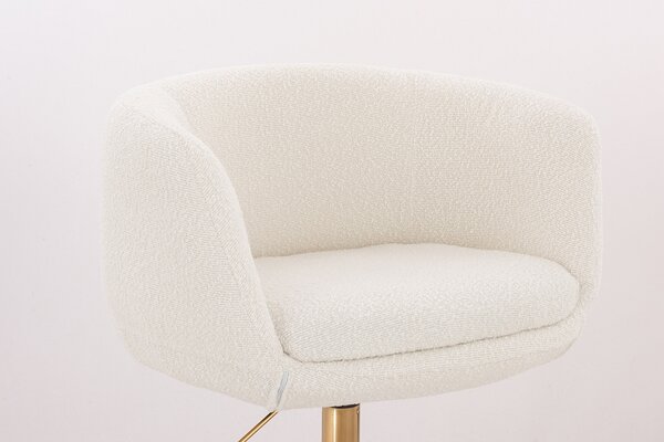HR333N Krémszínű modern boucle szék arany lábbal