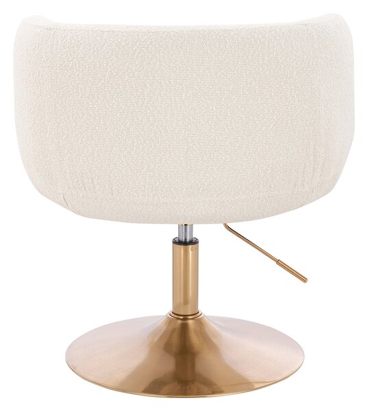 HR333N Krémszínű modern boucle szék arany lábbal