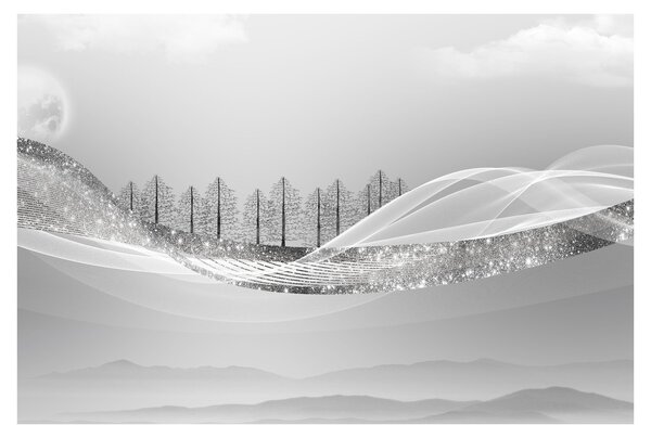 Kép - ezüst táj (90x60 cm)