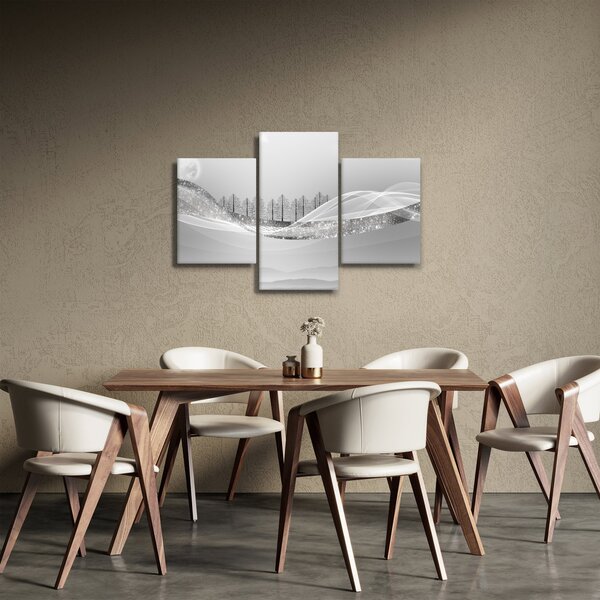 Kép - ezüst táj (90x60 cm)