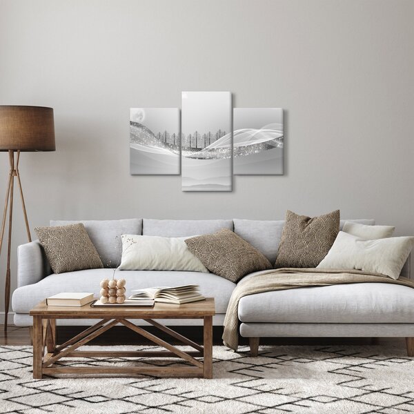 Kép - ezüst táj (90x60 cm)
