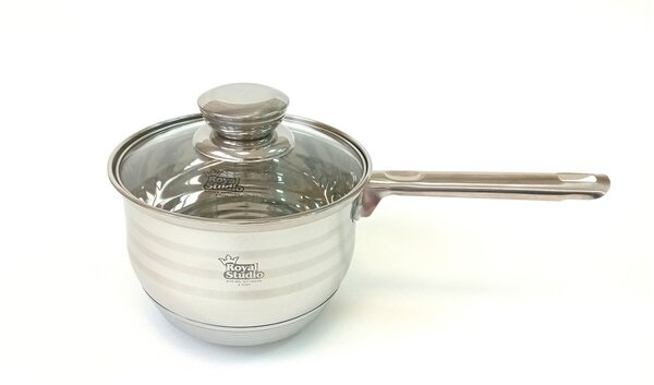 Lábas nyeles Inox 2,2L üveg fedővel Happy Cooking RS-1138