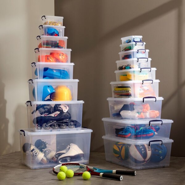Tárolódoboz tetővel átlátszó 80L gurulós Clear 30168