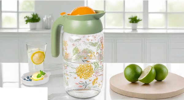 Kancsó üveg virág mintás 1,5L 111251-100