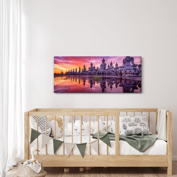 Kép - Buddhák naplementekor (120x50 cm)