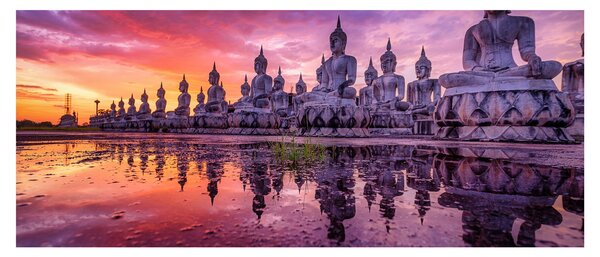 Kép - Buddhák naplementekor (120x50 cm)