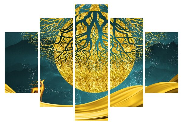 Kép - absztrakció, arany táj (150x105 cm)