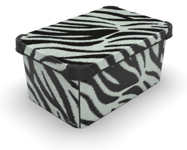 Tárolódoboz tetővel 5L Zebra minta
