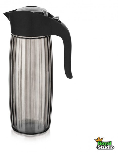 Kancsó üveg bordázott fekete 1,6L C-00309